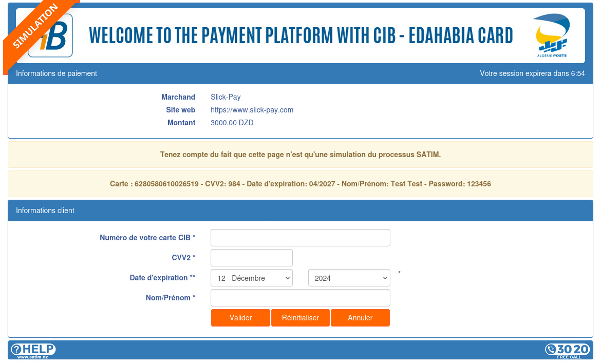 slickpay payment page
